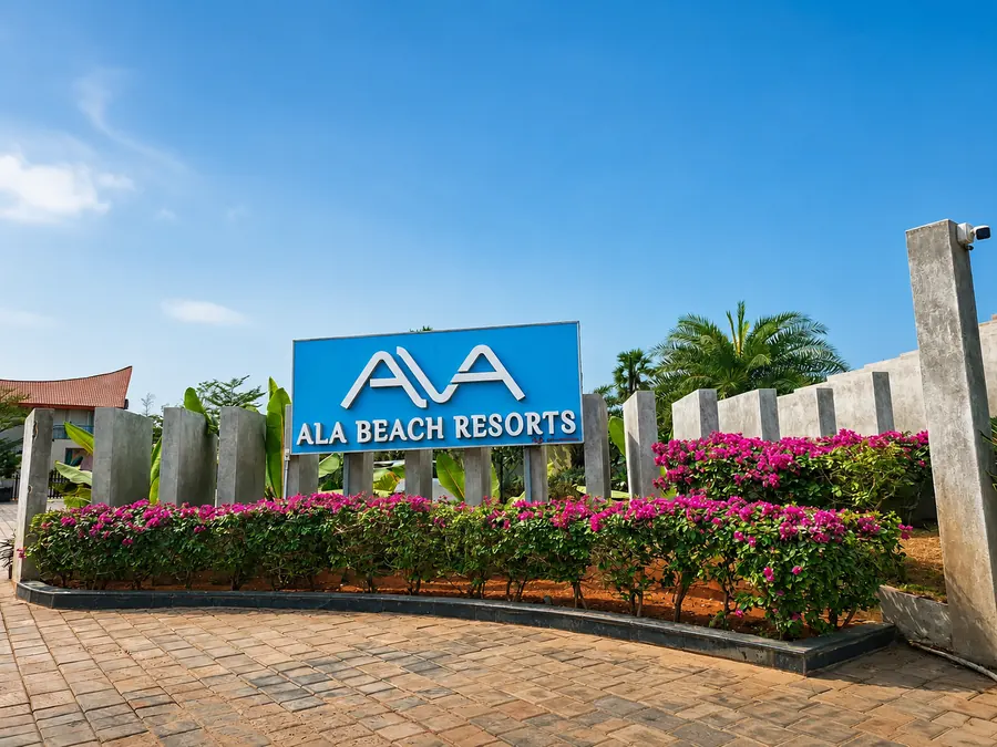 Official ALA Beach Resort entrance sign