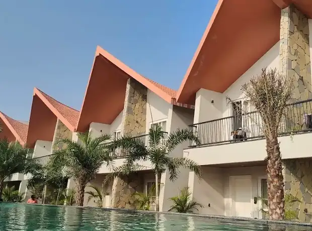 Distinctive poolside villa architecture
